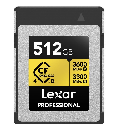 Lexar 512GB Professional GOLD CFexpress 4.0 Type B Memory Card LEXAR LCXEXP4512G-RNENG